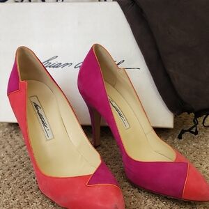 Brian Atwood Purple And Coral Heels
